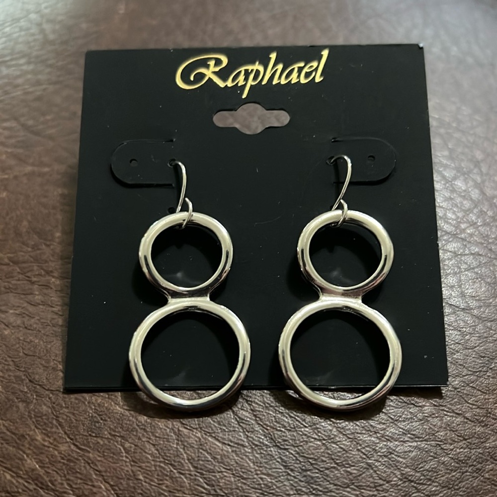 3/$18 Raphael Silver Dangle Pierced Earrings - New -Lot 469 - 1 3/4” long